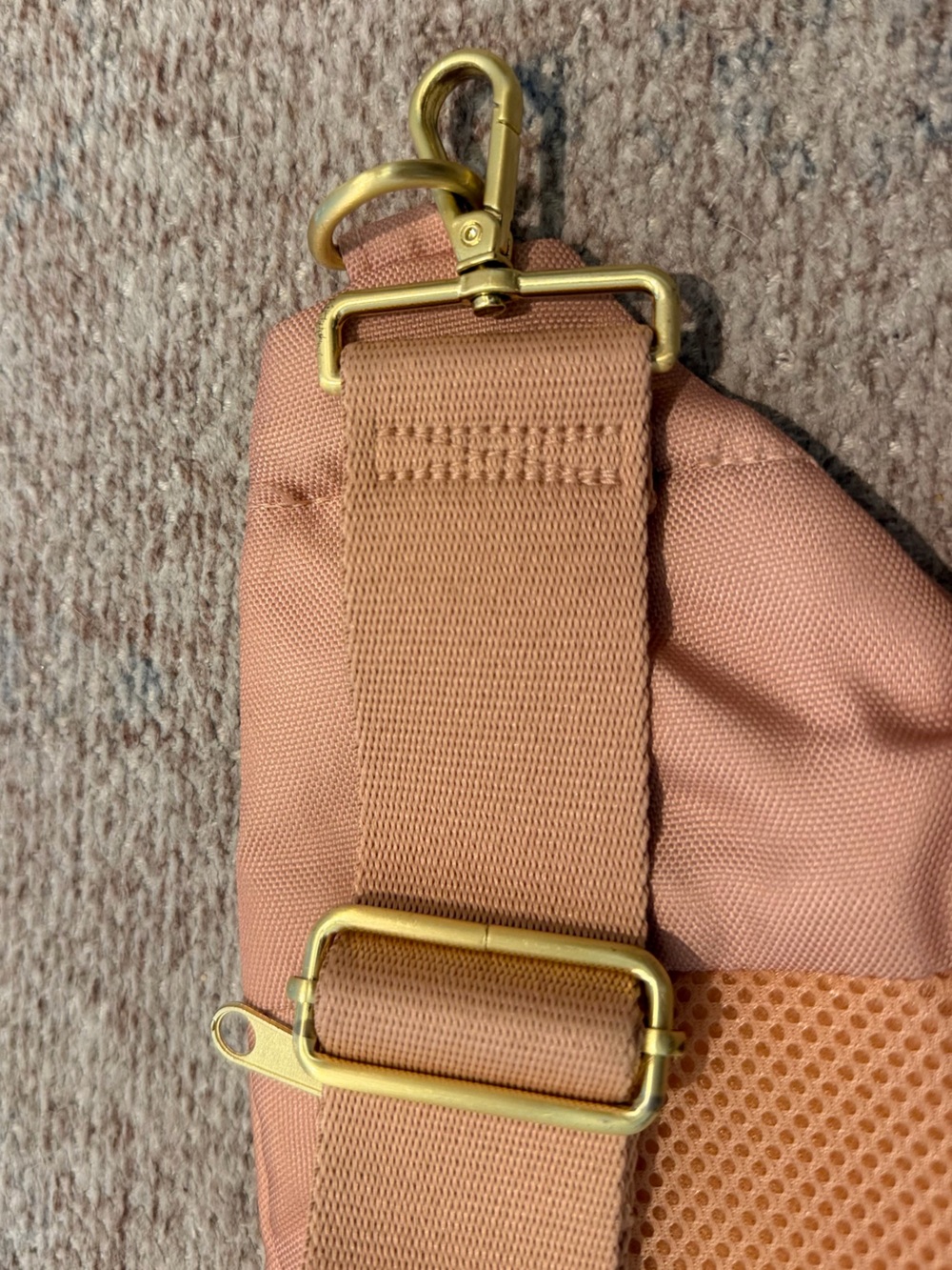 Canvelle Contour Sling Bag in Terracotta Blush – Gold Hardware - Picture 8 of 10
